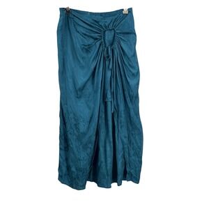 Band of the Free Small Teal Blue Maxi Skirt Front Slit Layered Mini Skirt New